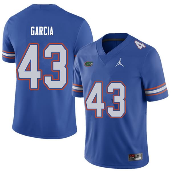 NCAA Florida Gators Cristian Garcia Men's #43 Jordan Brand Royal Stitched Authentic College Football Jersey WQU7864JL